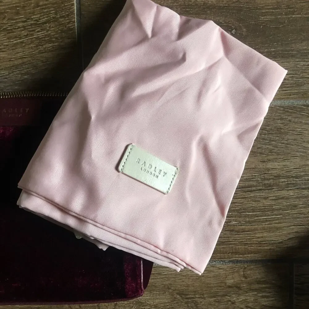 Radley London Selby Street Red Clutch Velvet WINE Small Clutch